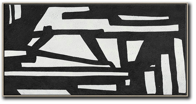 Unique Canvas Art,Oversized Panoramic Minimal Art On Canvas - Hand-Painted Contemporary Art